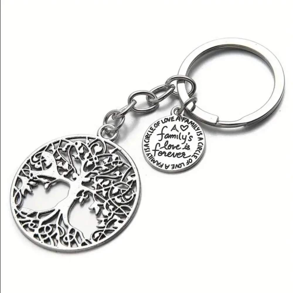 Silver Tree of Life Keychain & Family, Life Love Charm. New!